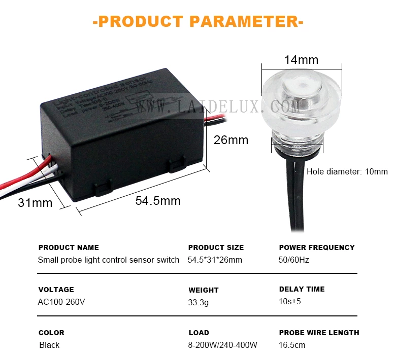 Small Probe Optical Control Switch