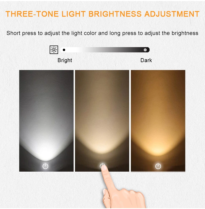 Three-color single-control mirror touch switch