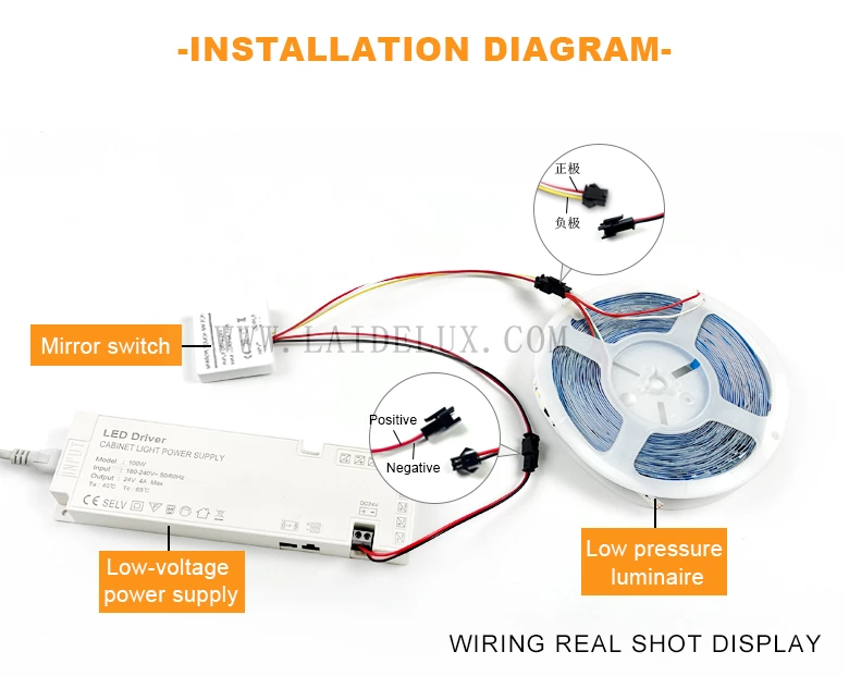 Three-color single-control mirror touch switch