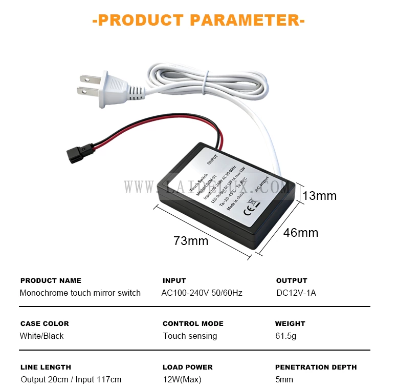 EU Plug Single Touch Sensor Switch