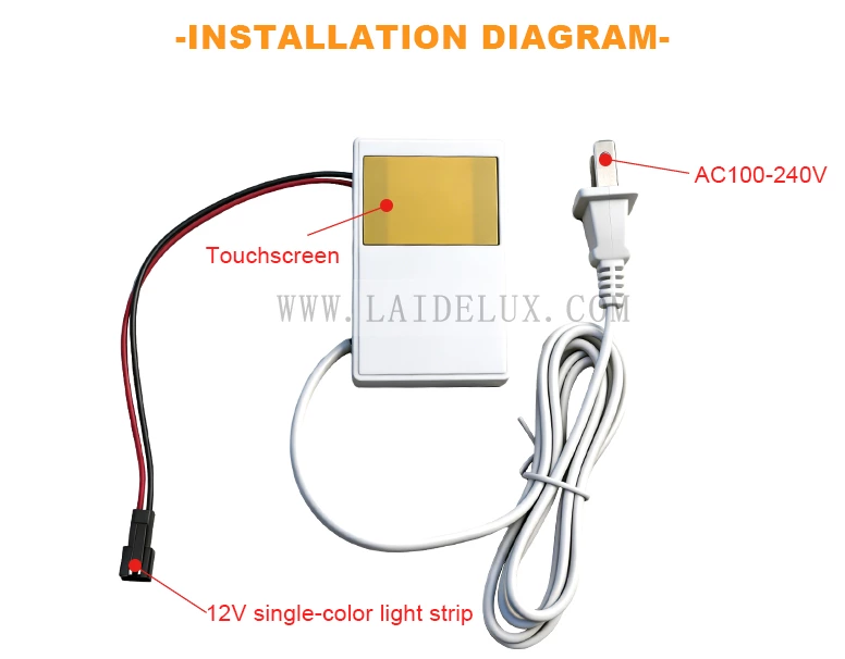 EU Plug Single Touch Sensor Switch