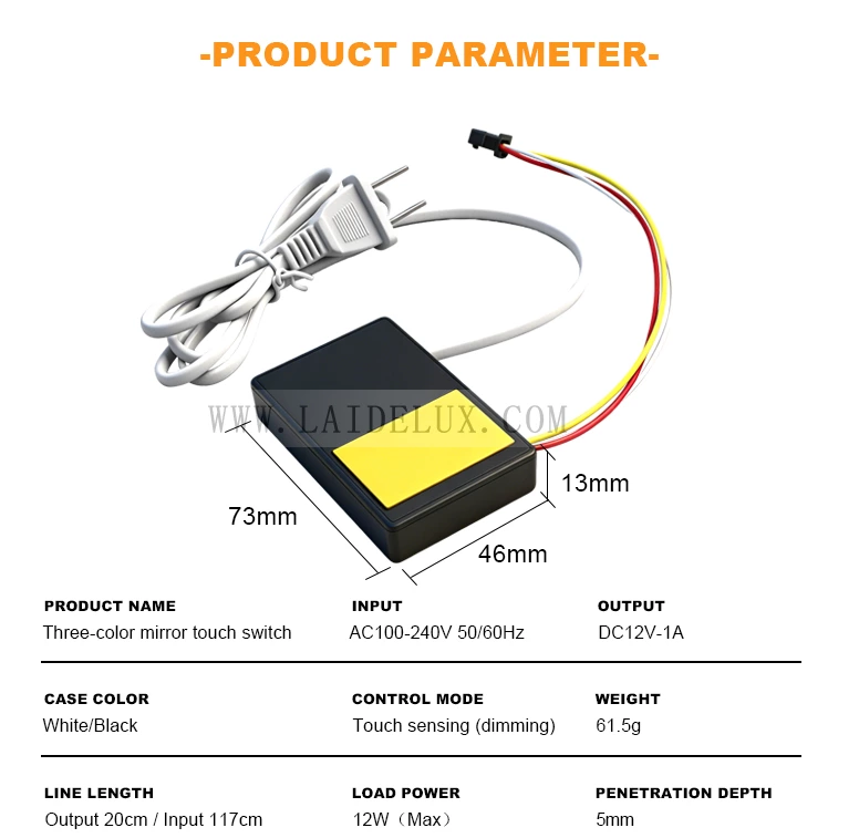 Three Color Touch Sensor Switch