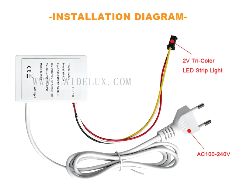 Three Color Touch Sensor Switch