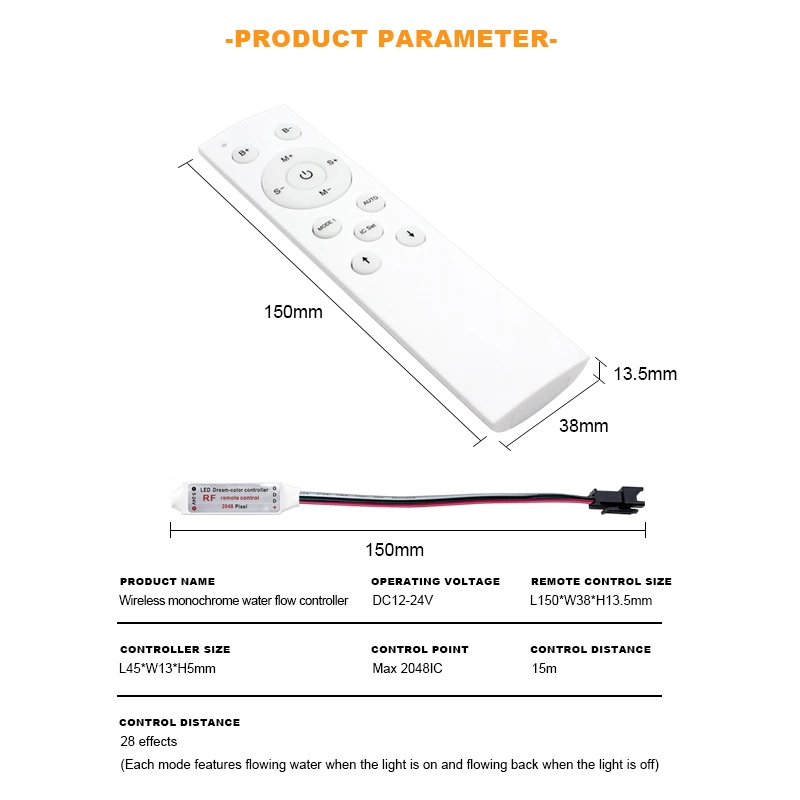 Wireless monochrome water flow controller