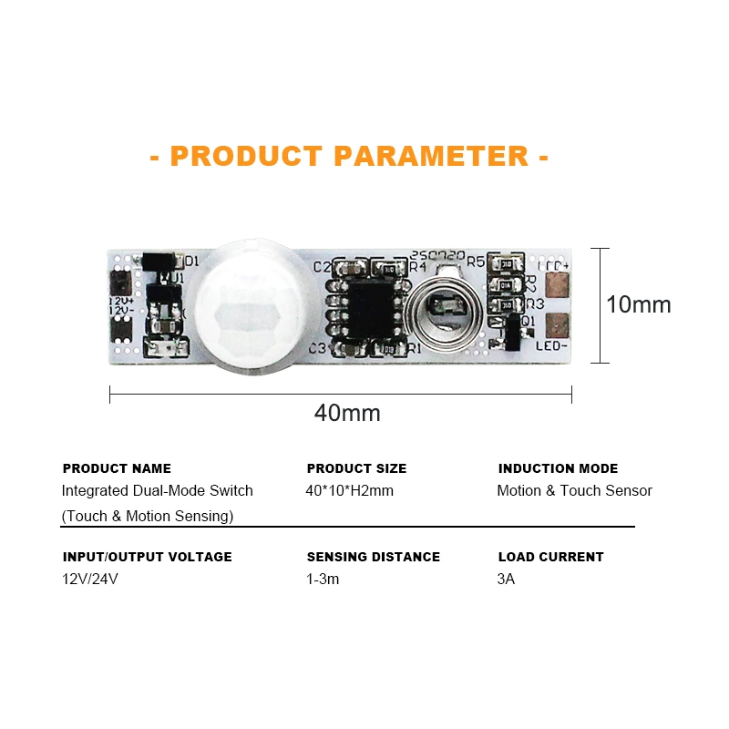 Built-in Integrated Dual-Mode Switch(Touch & Motion Sensing)