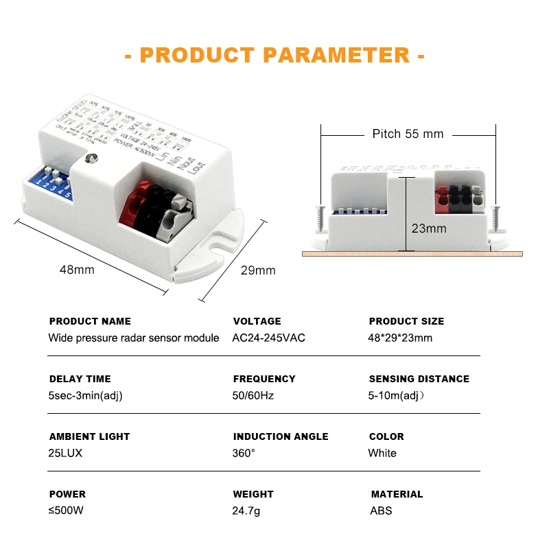 5.8 GHz Microwave Radar Motion Sensor Module