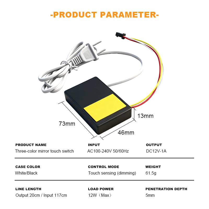 Three Color Touch Sensor Switch
