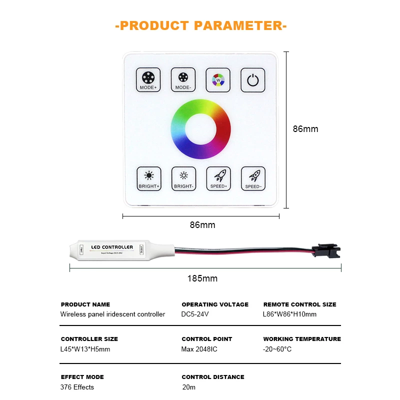 Wireless panel RGB water flow controller