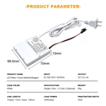 LED Mirror Touch Sensor Switch with US Plug（Single Color With Defogging）