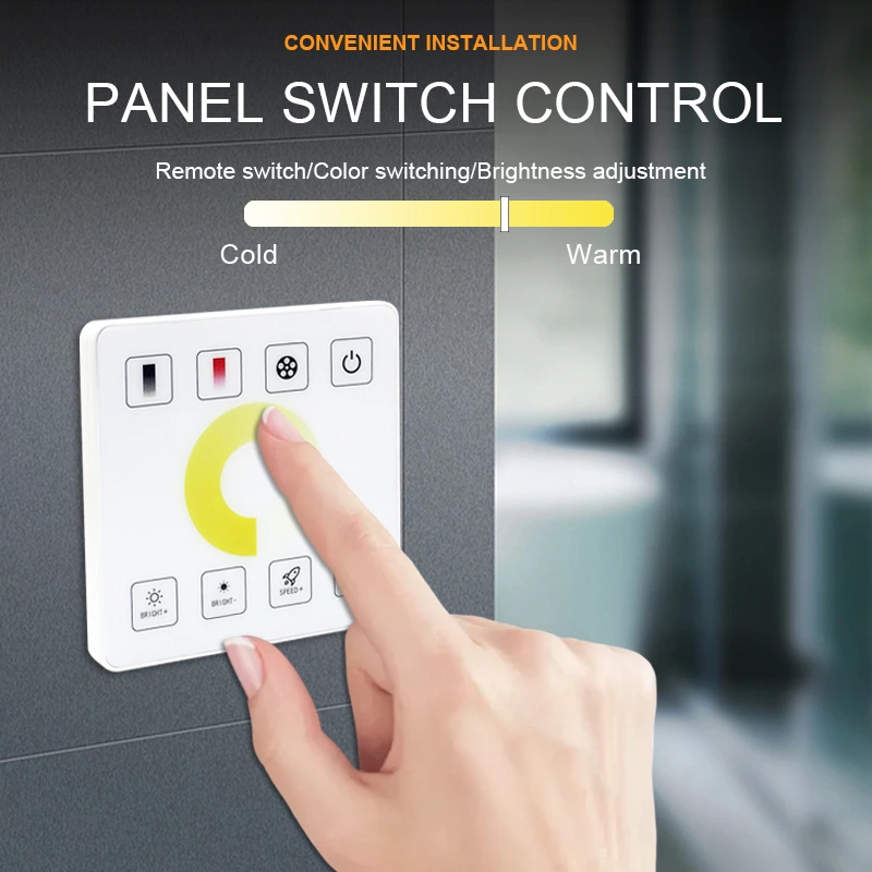 Three Color RF Wireless Full Touch Panel Dimmer