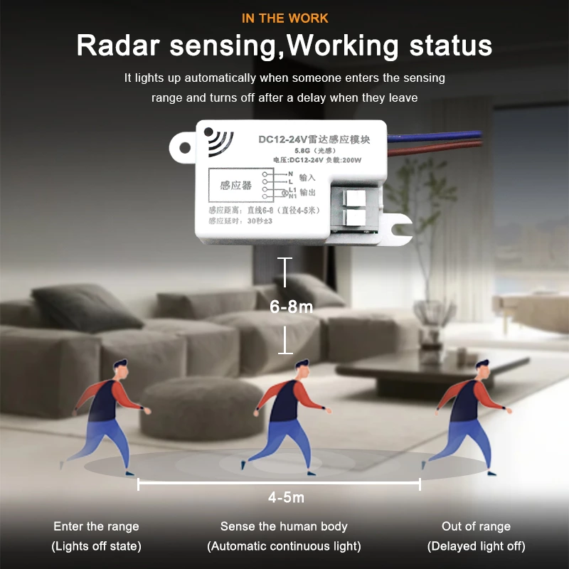 5.8GHz Microwave Radar Motion Sensor Switch