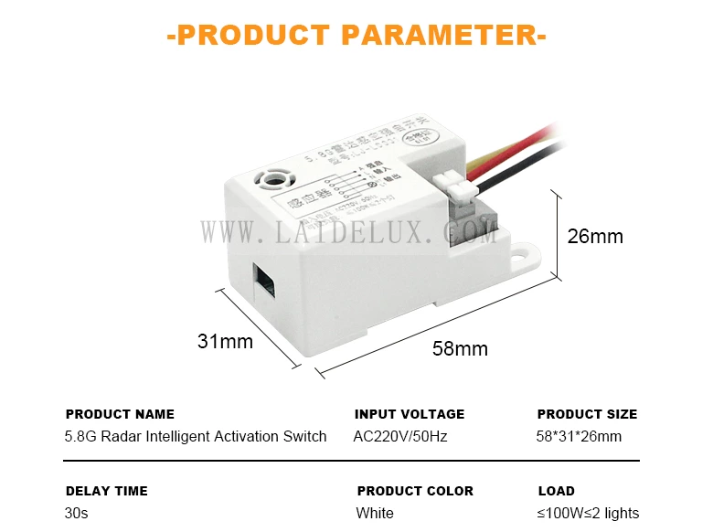 Microwave Radar Motion Sensor Light Switch
