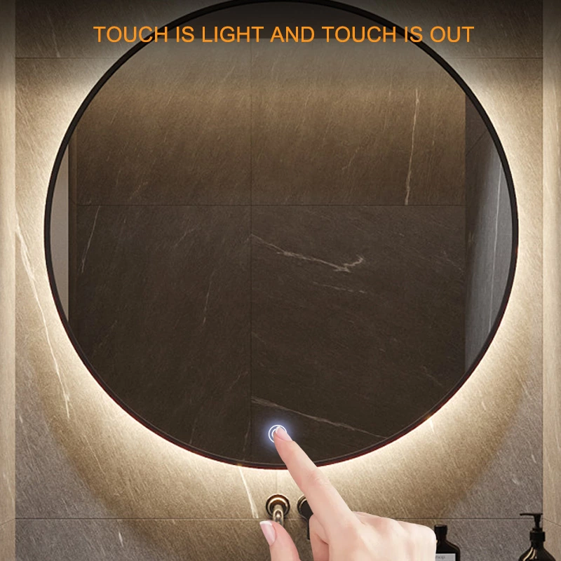 Three-color single-control mirror touch switch