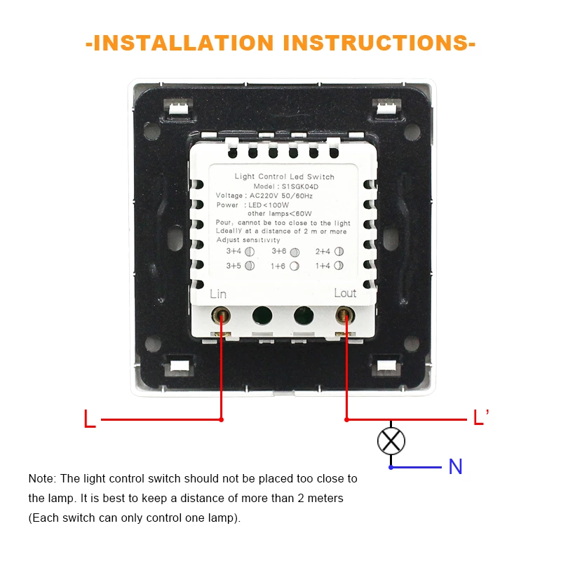 Wall Mounted Photocell Sensor Switch