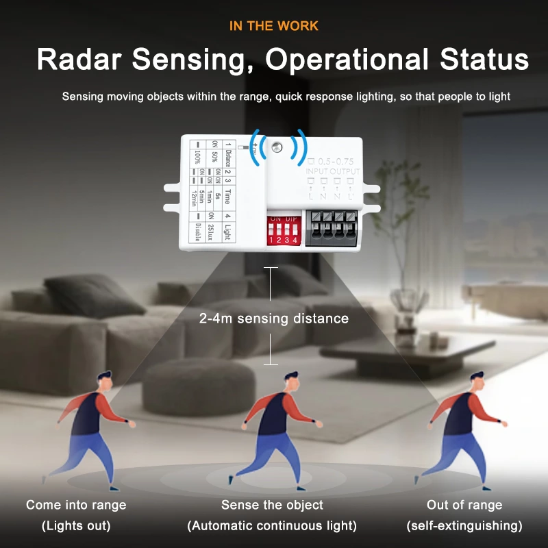 5.8GHz Microwave Radar Sensor DIP Switch
