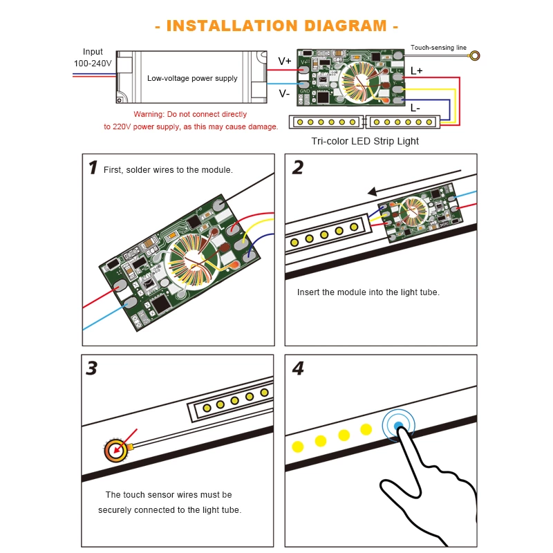 Built-in Double Color Touch Sensing Module
