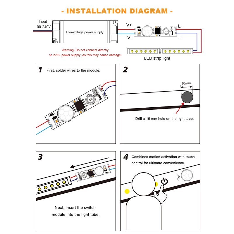 Built-in Integrated Dual-Mode Switch(Touch & Motion Sensing)