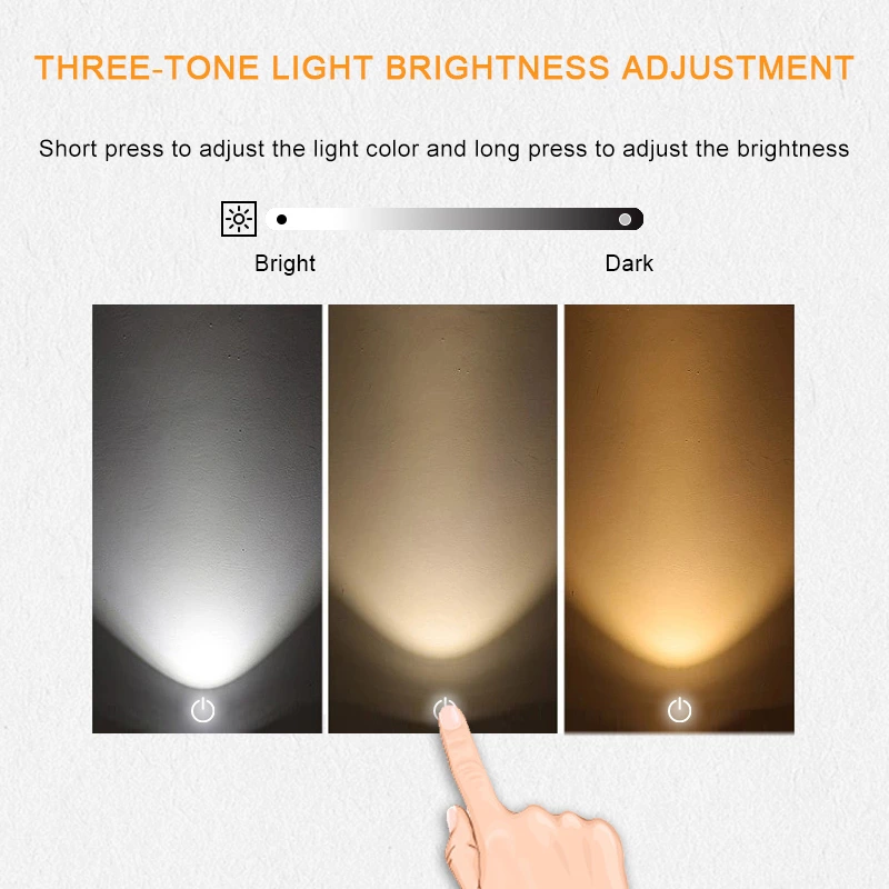 Three color single control mirror touch switch