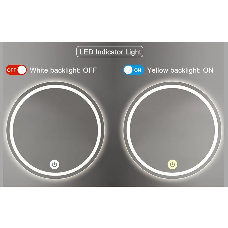 LED Mirror Touch Sensor Switch with US Plug（DoubleColor Without Defogging）