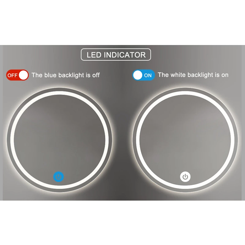 Three-color single-control mirror touch switch