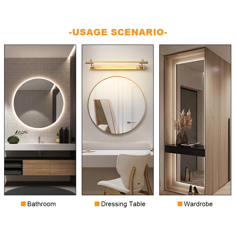 LED Mirror Touch Sensor Switch with US Plug（DoubleColor Without Defogging）