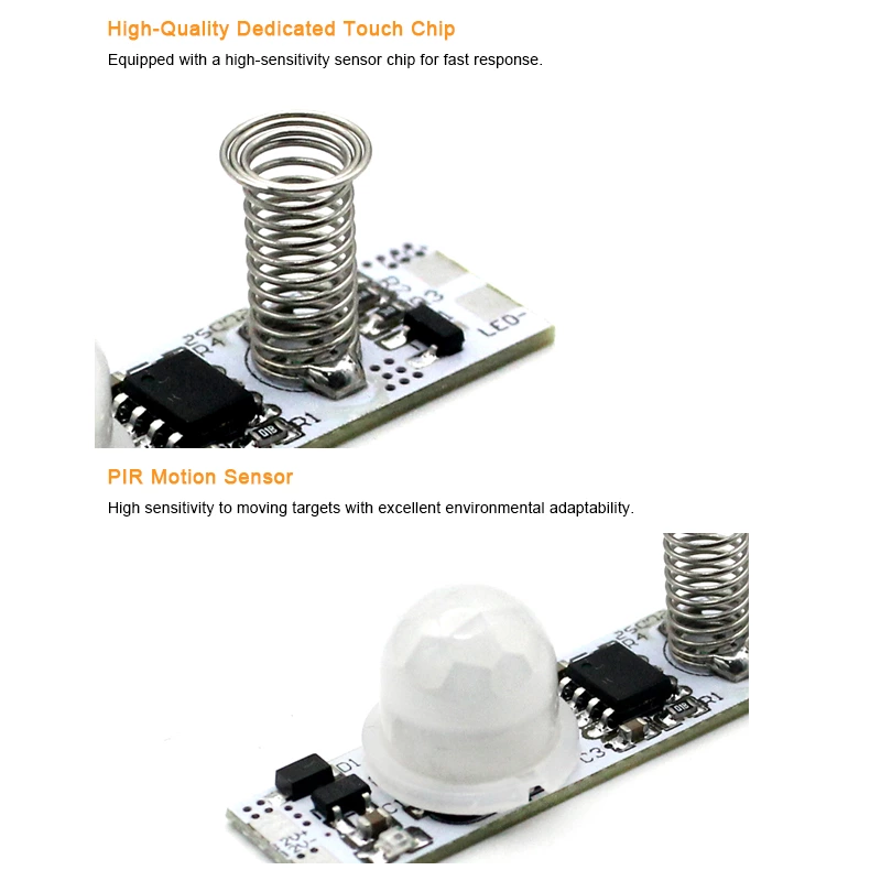 Built-in Integrated Dual-Mode Switch(Touch & Motion Sensing)