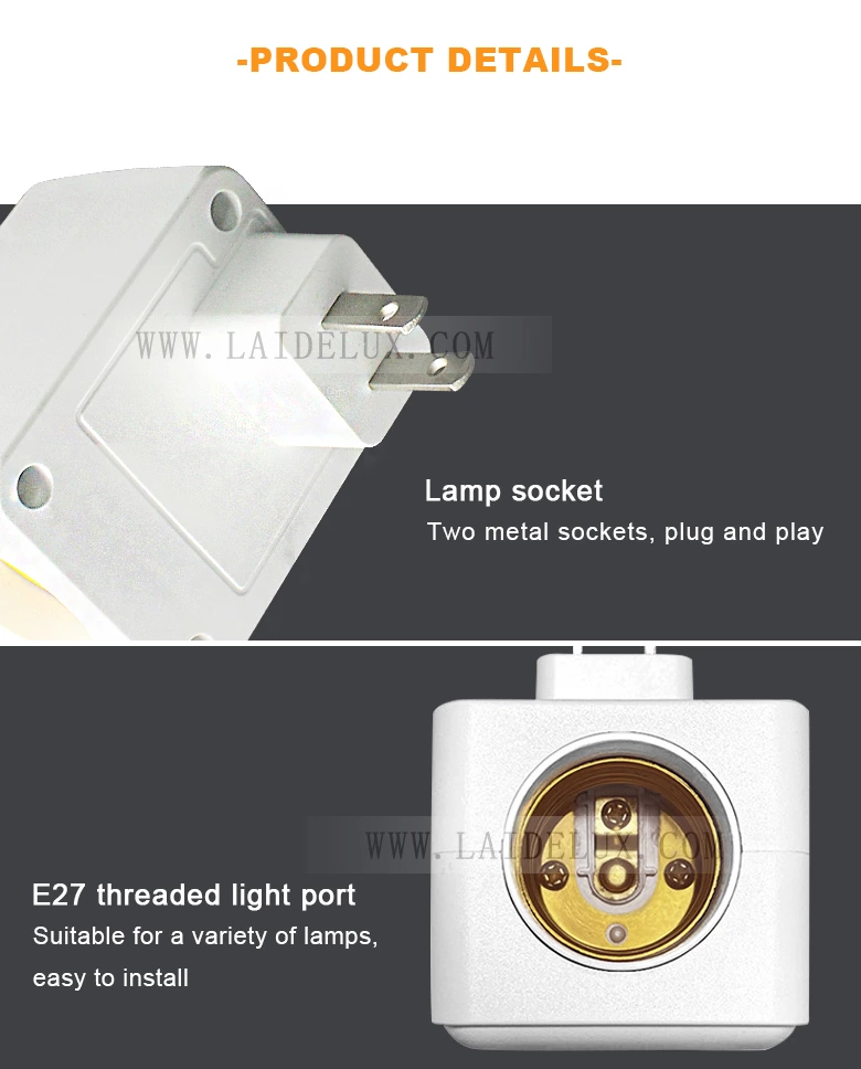 Intelligent sound-lightcontrol plug-in lamp holder