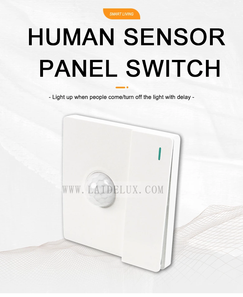 Human sensor panel switch