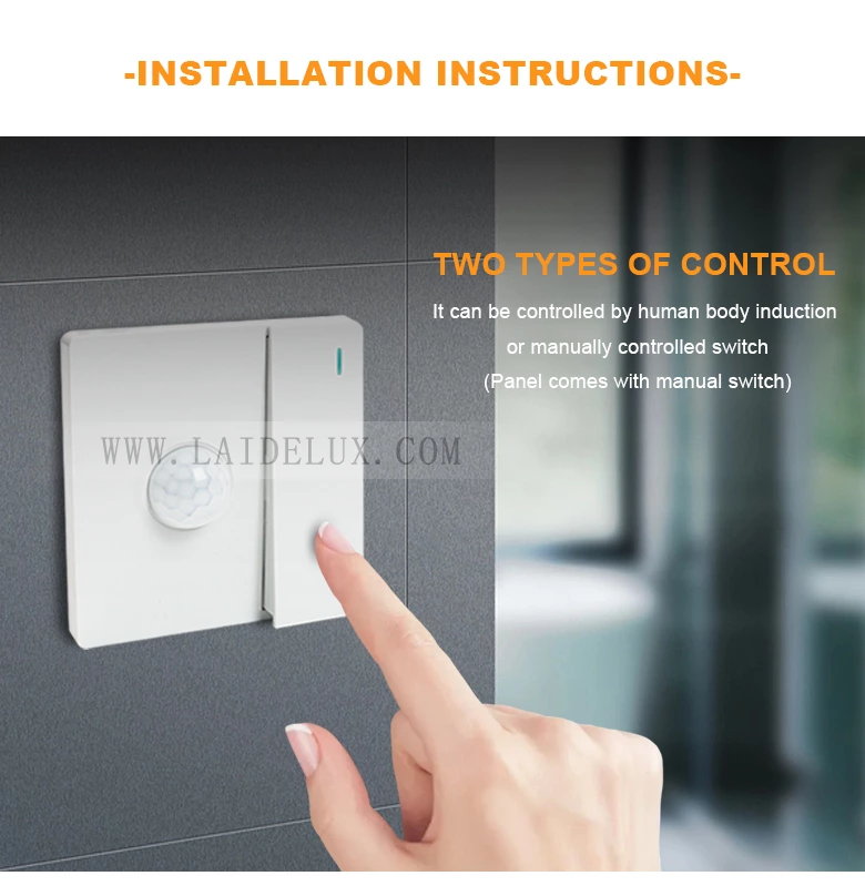 Human sensor panel switch