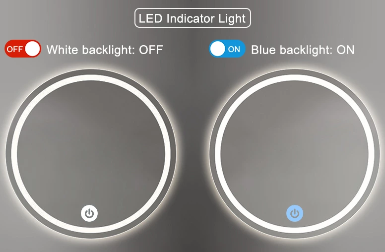 3-Button 3-Color Mirror Touch Switch