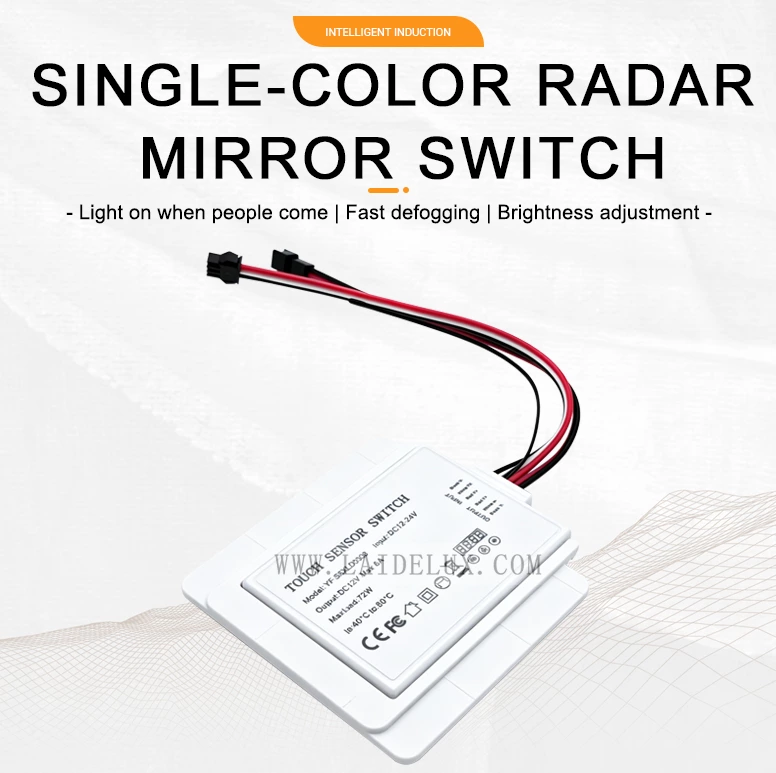 2-Button Single-Color Radar Mirror Switch