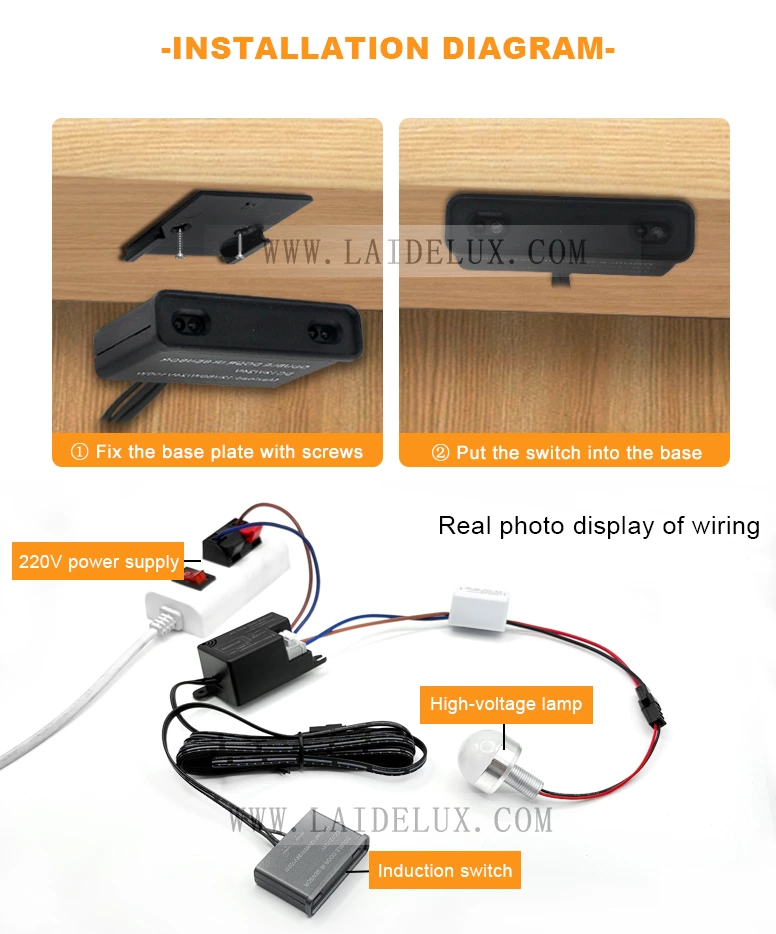 AC220V Ultra thin double door switch