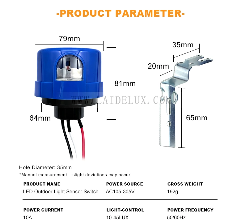 LED Outdoor Light Sensor Switch