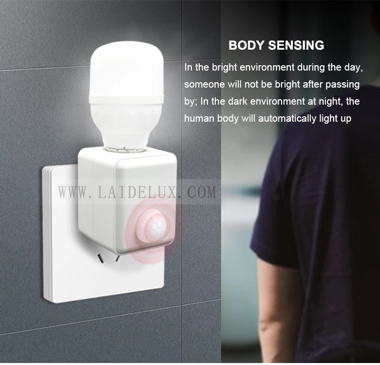 Human sensing plug lamp holder