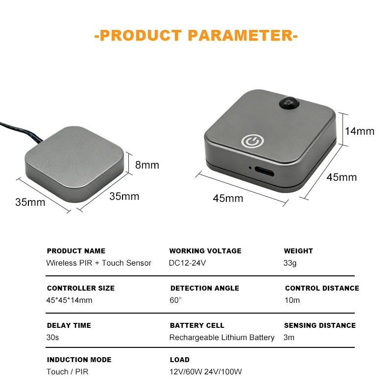 Wireless PIR + Touch Sensor Controller